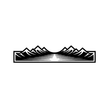 Mountain Silhouette Emblem, Minimalist Landscape, Mountains vector