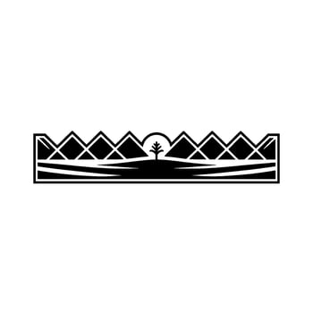 Minimalist Mountainscape Emblem, Growth Resilience vector