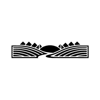 Minimalist Horizon Agricultural Landscape Emblem vector