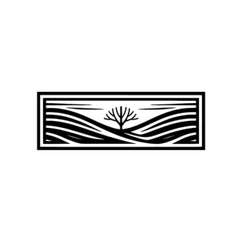 Minimalist Landscape Emblem Serene Horizon vector