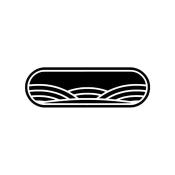 Minimalist Landscape Emblem, Horizon Silhouette - Abstract vector
