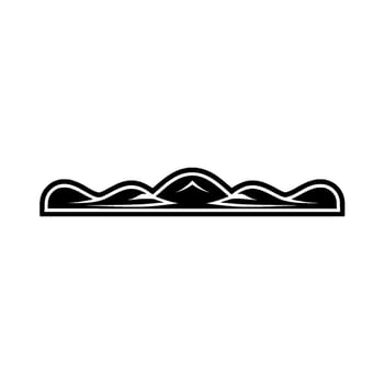 Stylized Mountain Silhouette, Minimalist Landscape Emblem - Mountains vector