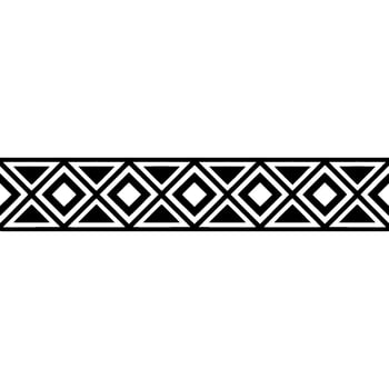Geometric Deco Border, Minimalist Pattern, Black White - Diamond vector