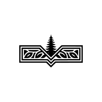 Geometric Forest Emblem, Natural Heritage, Modern vector