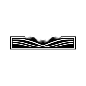 Geometric Landscape Emblem, Minimalist Horizon - Abstract vector