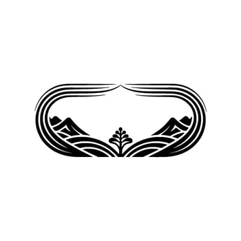 Stylized Mountainscape Emblem, Minimalist vector