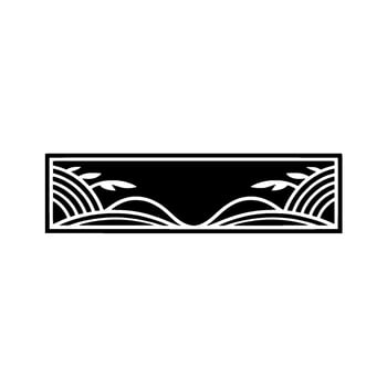 Geometric Wave Border, Minimalist Japanese vector