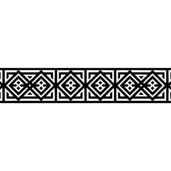 Geometric Tribal Border, Black and White Pattern, Ornament vector