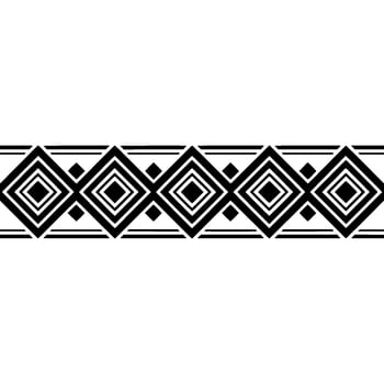 Geometric Deco Border, Minimalist Pattern, Black White, Vintage vector