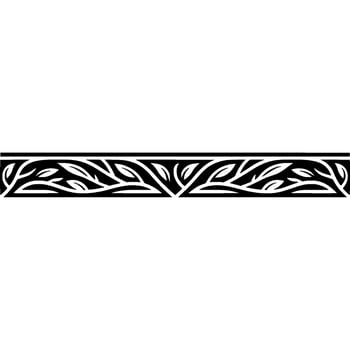 Elegant Black White Leaf Border, Art Deco Style vector