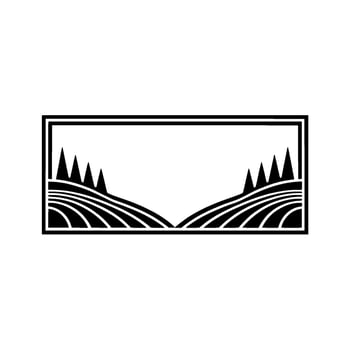 Geometric Landscape Silhouette, Serene Horizon vector