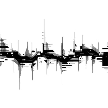 Geometric Cityscape, Minimalist Illustration, Abstract vector