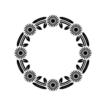 Minimalist Floral Wreath, Circular , Elegant Border vector