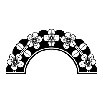 Stylized Cherry Blossom Arch Minimalist Japanese vector