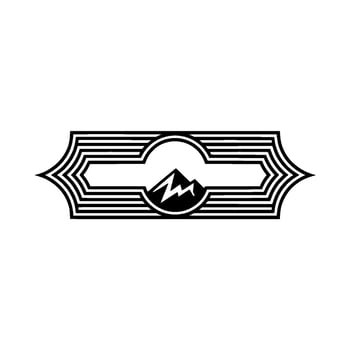 Art Deco Mountain Emblem - Vintage Exploration vector