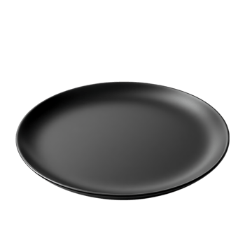 Empty black plate isolated png