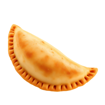 Single baked empanada pastry isolated png