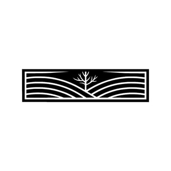 Minimalist Landscape Emblem Growth, Heritage, and Serenity, Geometric vector