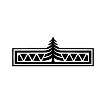 Geometric Forest Emblem, Minimalist Mountain vector