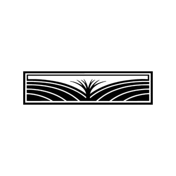 Minimalist Landscape Emblem, Agricultural Symbol, Serene Horizon vector