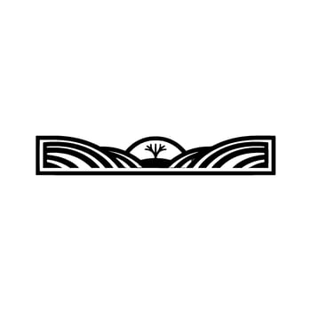 Minimalist Landscape Emblem, Serene Horizon, Nature vector