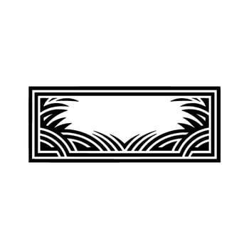 Geometric Grassscape Emblem, Minimalist vector