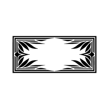Geometric Botanical Frame, Art Deco Style vector