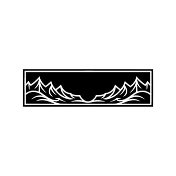 Geometric Mountainscape, Minimalist Emblem, Outline vector