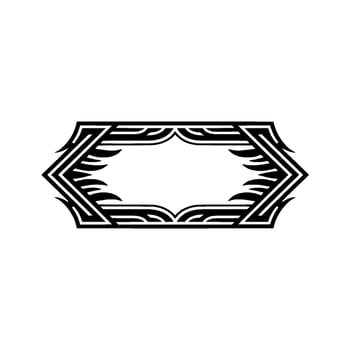 Geometric Deco Frame, Intricate Black Outline, Vintage Elegance vector