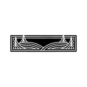 Geometric Landscape Ornament, Art Deco Style vector