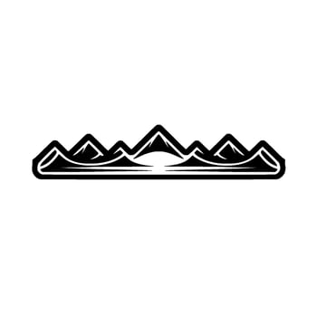 Minimalist Mountain Range Emblem, Bold Silhouette vector