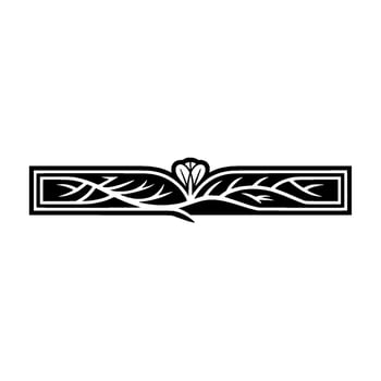 Art Nouveau Branch Border, Elegant Decorative Element, Floral vector