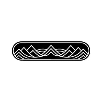 Geometric Mountainscape Emblem, Minimalist Landscape, Outline vector