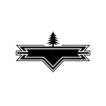 Minimalist Forest Emblem - Adventure Wilderness Symbol vector