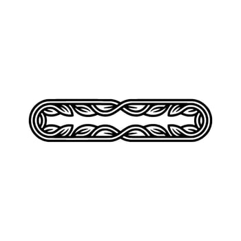 Intertwined Celtic Ribbon Border, Minimalist vector