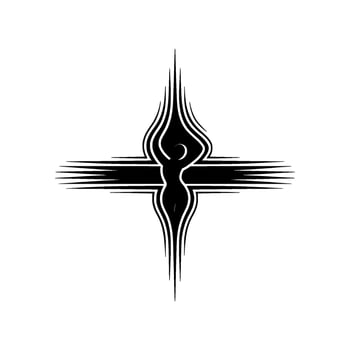Abstract Female Silhouette, Dynamic Symmetry, Minimalist Emblem vector