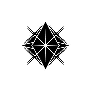 Geometric Starburst, Minimalist Emblem, Dark Contrast vector