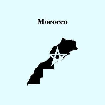 map of the country of Morocco vector