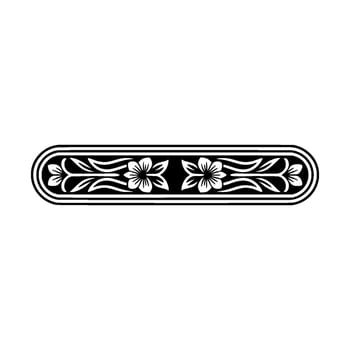 Elegant Floral Ornament, Vintage Style Border, Symmetrical vector