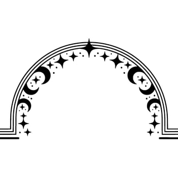 Celestial Arch Moon Star Ornamentation vector