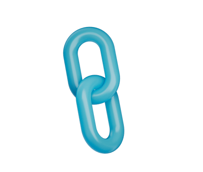 Blue chain link icon with a glossy finish, symbolizing connection and unity png