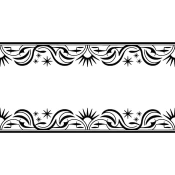 Elegant Black Ornamental Border, Vintage, Stars vector