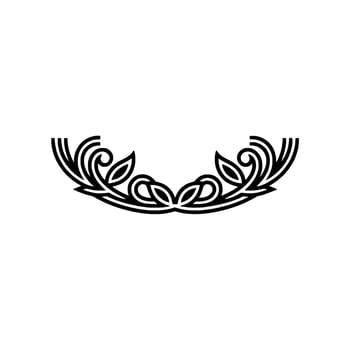 Intricate Black Floral Border, Elegant Element, Lineart vector