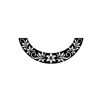 Elegant Floral Crescent, Vintage vector