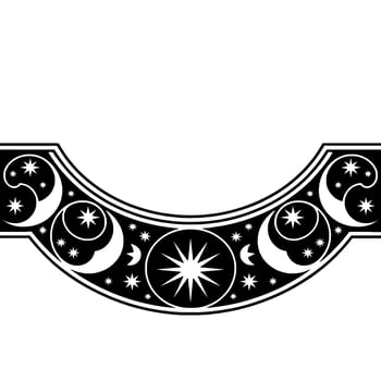 Celestial Emblem Lunar Stellar Border vector