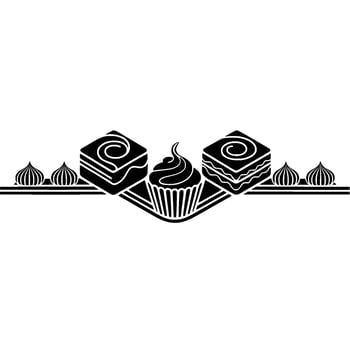 Elegant Dessert Collection, Art Deco Style vector
