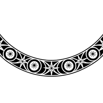 Stylized Crescent Moon Ornament, Geometric Tribal vector