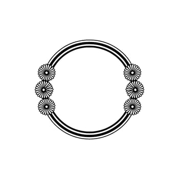 Floral Circle Frame, Minimalist , Delicate Motif vector