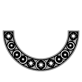 Stylized Crescent Ornament, Geometric vector