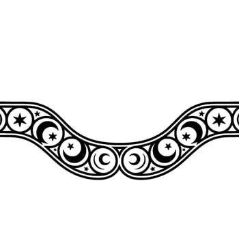 Celestial Crescent Border, Stylized Moon Star vector